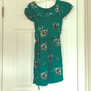 Jade green floral dress